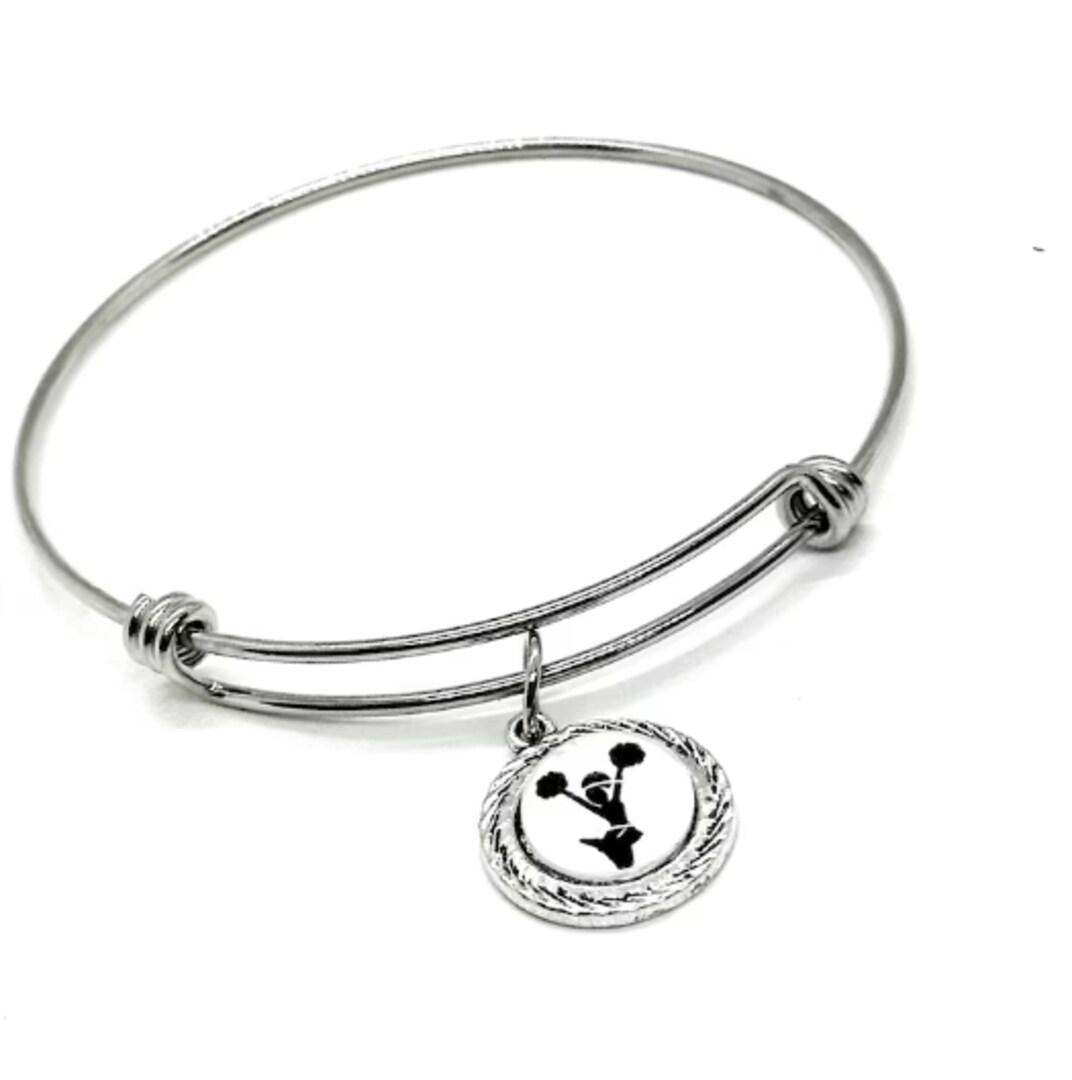 Cheerleader Charm Bracelet, Cheer Mom Gift, Cheer Coach, Pep Squad